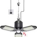 Plug in Garage Light Motion Sensor, 80W 8000LM Motion Sensor Lights Indoor, Deformable LED Shop Motion Activated Bulb for Basement, Warehouse, Barn(1 Pack)