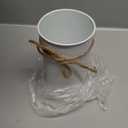 6" High Farmhouse Vases for Centerpiece, Rustic Mason Jars with Twine Bow for Flowers, Vintage Galvanized Metal Vase Tin Bucket for Wedding Home Decor (White, 12Pcs)