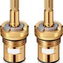 Enhon 2 Pack Faucet Cartridge Compatible with American Standard 994053-0070a or 994053-0070a/H Bathroom Kitchen Bathtub Faucet Stem Replacement, 4z-24h Hot and Cold Replacement Stem, Brass