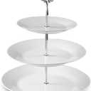 Klikel 3 Tiered Serving Stand -silver Serving Tray For Parties - Round Platter For Cupcakes Fruits Dessert or Tea - Cake Pop Stand And Buffet Server