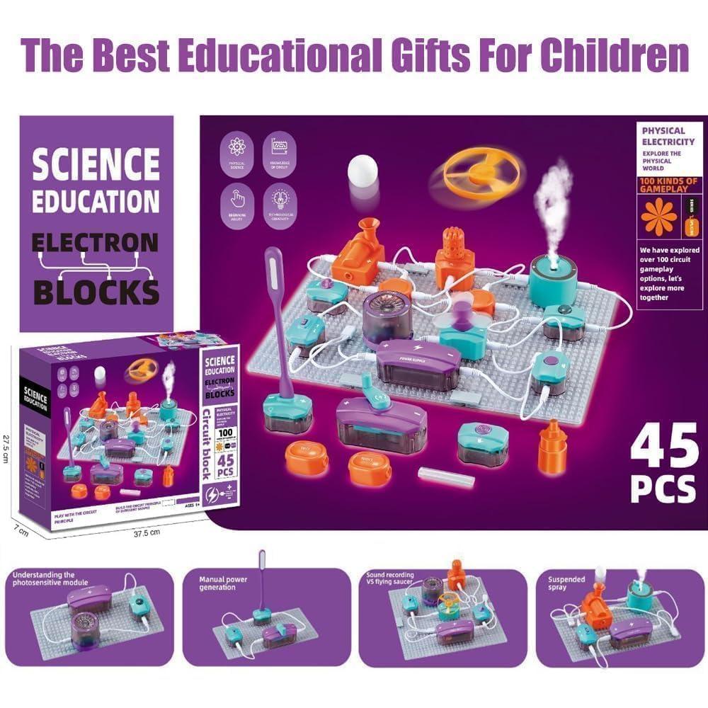 Science Education Electron Blocks, Circuit Block, 45 Pcs