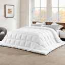 Bedsure Comforter Duvet Insert - Quilted Comforters Cal King Size, All Season Duvet, GentleSoft Down Alternative Bedding, with 8 Tabs, Gifts for Women/Men, White,Alaskan King 130x120 Inches