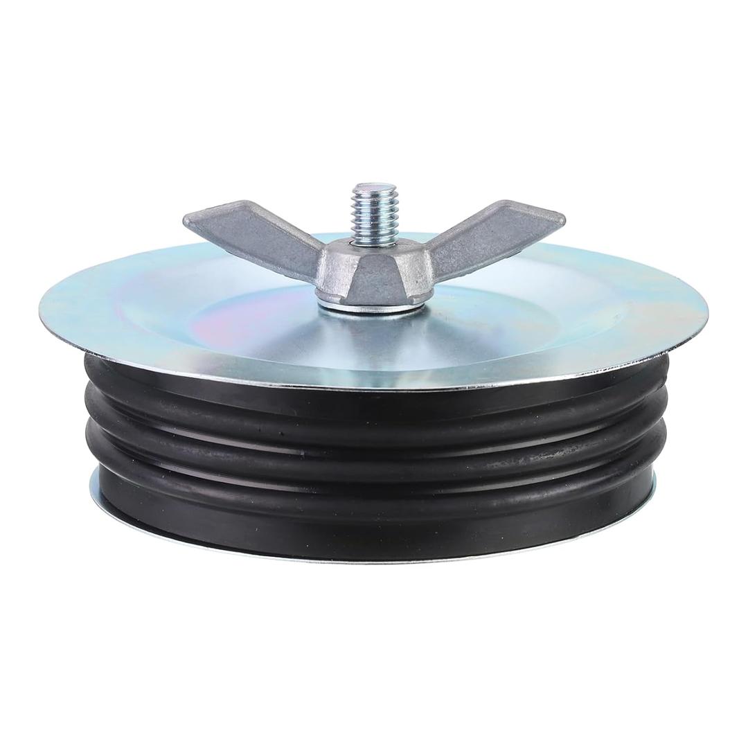 PATIKIL 150mm Sewer Cleanout Cap, Steel Mechanical Test Plug Expansion Pipe Plug Sewer Cleanout Cover Durable Sewer Pipe Plug Fit for Most Pipes Sink Pools, Black