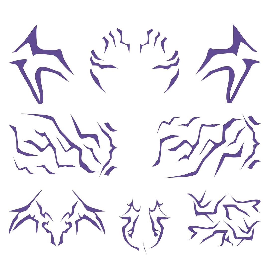 Temporary Tattoos Rumii Cosplay Accessories,Cosplay Tattoos Stickers Purple