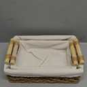 StorageWorks Bathroom Baskets for Organizing, Small Wicker Basket for Bathroom Organizer, Round Paper Rope Storage Basket for Bathroom Countertop, Set of 2 (Light Brown (Paper))