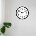 Rohioue 14 Inch Wall Clock Modern Battery Operated Silent Non Ticking Large Analog Clock for Living Room Office Home Bedroom Kitchen Bathroom(Black)