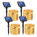 btfarm 4 Pack Solar String Lights Outdoor - Total 132FT 320LED Solar Fairy Lights Outside Waterproof 8 Modes, Copper Wire Solar Powered Twinkle Light for Garden Tree Christmas Wedding Party,Warm White