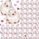 DEEKIN 48 Pcs Valentine Glitter Rubber Ducks 2" Pink Ducks Valentine Party Favors Decorations for Lovers Anniversary Celebration Couples Gift