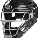 Rawlings | RENEGADE 2.0 Catcher's Helmet | Baseball | Junior & Senior Sizes (Black/Silver) Style: Junior | 6 1/2" - 7"