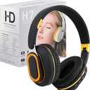 Bluetooth Headphones, Foldable Wireless Over-Ear Headphones with Hidden Mic for Cell Phone, Laptop, PC, Suitable for Music, School, Workouts, and Gaming (Black)
