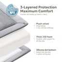 Mallify Ultra Soft 1.3" Thick Baby Play Mat for Floor, Large Velvet 50"x50" Playpen Mat, Baby-Safe & Non-Slip Tummy Time Mat, Crawling Mat for Babies, Toddlers, Infants, Kids, Easy Care,Gray