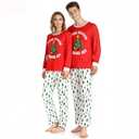 Adult Christmas Pajamas Set, Winter Long-Sleeved and Long-Pants Pajamas, Festival Party Sleepwear (Red - Women's, M)