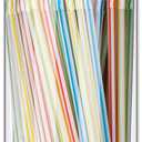 Straw Holder Dispenser Clear Glass Drinking Straw Container with Lid for Counter (Silver)