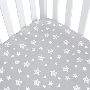 Pack and Play Sheets, 2 Pack Mini Crib Sheets, Stretchy Playard Fitted Sheet, Compatible with Graco Pack n Play, Soft and Breathable Material, Grey & Navy 