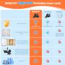 WINCHY Portable Door Lock Home Security Locker Hotel Locks for Travelers Travel Safety from Inside Bedroom Rooms Apartment Gifts Must Haves Essentials, Black