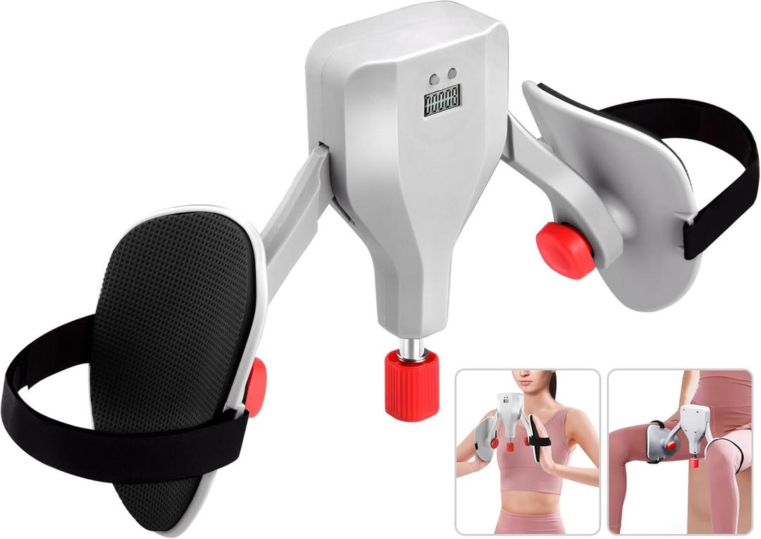 Thigh Master Hip Trainer Kegel Exerciser - Pelvic Floor & Inner Thigh Exercise Device - 77LBS Adjustable Leg Workout Equipment for Home Gym (Silver)