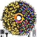 262FT 800 LED Color Changing Christmas Lights Outdoor Indoor, Warm White Multicolor Christmas Tree Lights, Waterproof Fairy String Light Timer Remote, 11 Lighting Modes