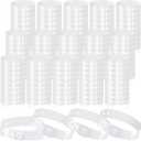 Henoyso 300 Pcs White Plastic Wristbands for Events Vinyl Waterproof Pool Wristbands Neon Color Plastic Bracelet for Party Events Arm Band Identification for Concerts Carnivals