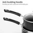 Nonstick Saucepan Set - 2 Quart and 3 Quart,Ultra Non Stick Sauce Pan Small Pot with Glass Lid,Great for Home Kitchen Restaurant,Black