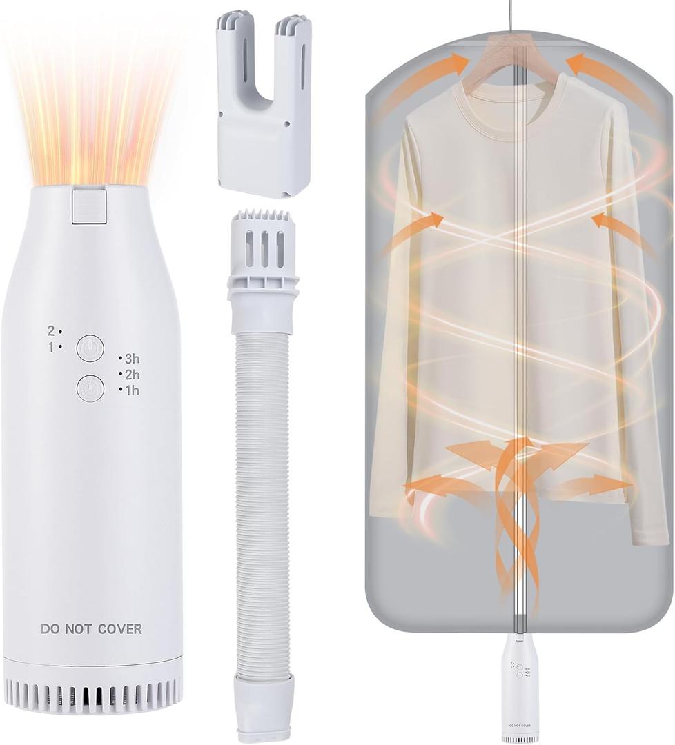 Portable Travel Clothes Dryer,Compact Portable Dryer with Travel Bag for Apartment,Travel,RV,Hotel,Dormitory,Mini Dryer for Light Clothes,Underwear, Baby Clothes,Shoes,Plug-In Only,US 110V