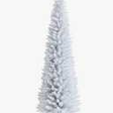 Unlit Artificial Slim Christmas Pencil Tree with Metal Stand