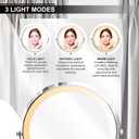 Makeup Mirror with Lights, 9" Large Magnifying Mirror with 1X/10X, 360°Rotation Vanity Mirror, 3 Color Brightness Adjustable Light Up 5000mAh Rechargeable, Double-Sided, Gift for Women