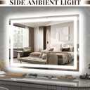 ROLOVE 31" x 22" Large Lighted Vanity Mirror with Lights, Dimmable 3 Modes, LED Makeup Mirror for Bathroom Dressing Room, Tabletop or Wall-Mounted, 10X Magnification, White
