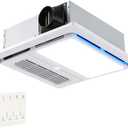 Orsong Bathroom Exhaust Fan with Heater and Light 1800W, 160 CFM, 1.0 Sone Quiet Operation, Bathroom Vent with Heater Quickly Reaches A Comfortable Temperature in Just 1 Minute, 11in