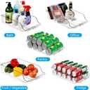 4 Packs Refrigerator Organizers and Storage Width Adjustable Can Organizer for Refrigerator Expandable Soda Can Dispenser for Beer Soda Pop Can Soda Organizer for Fridge Kitchen Pantry Clear
