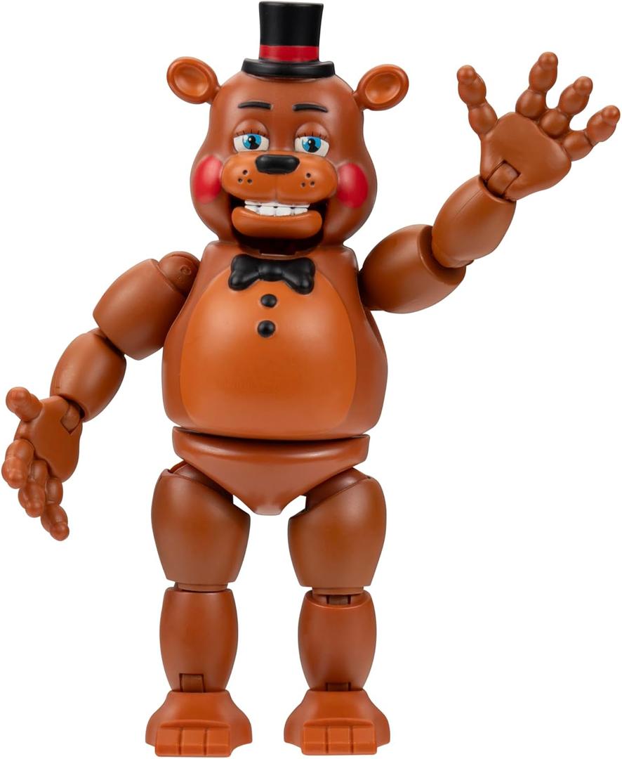Jazwares Five Nights at Freddys Toy Freddy - 5-Inch Articulated Figure with Jumpscare Feature and Glow-in-The-Dark Eyes