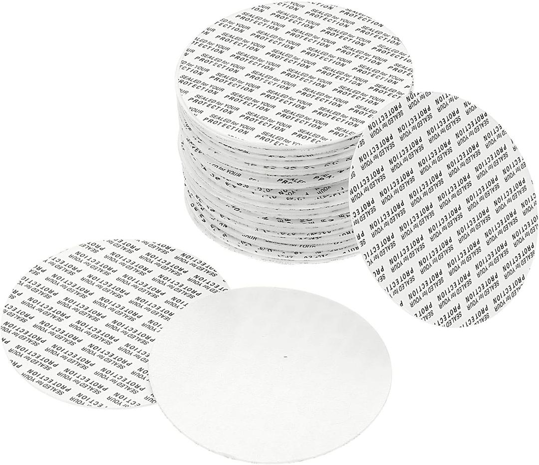 PATIKIL 83mm/3.27" Foam Lid Liner, 100 Pack PS Foam Resistant Tamper Pressure Sensitive Seal for Bottle Cap Liners Seals