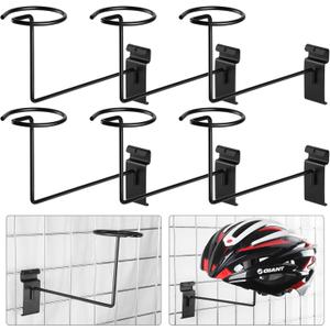 Kigley Metal Gridwall Hooks, 3.2 inch Hat Helmet Rack, Retail Display Shelves Organizer, Wall Fixtures, Accessories for Home Retail Shop(Black,6 Pcs)