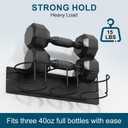 Magnetic Stanley Cup Holder with 6 Hook Rack, Tumbler Organizer for Fridge, Water Bottle Organizer for Stanley 30&40 oz, Stanley Cup Accessories for Kitchen Cabinet, 3 Pack Black