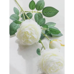 Artificial Peony Flowers European Style 3 Headed Foreign Peony High Density Silk Cloth Simulation Flower Peonies Bouquet for Wedding Party, Home Office Table Arrangements(#1)