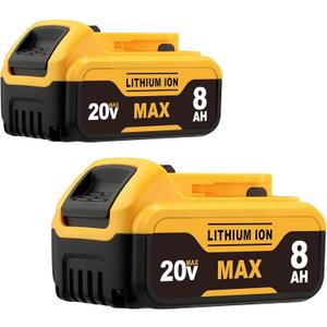 8.0Ah Compatible with DeWalt 20V Max Battery DCB200 DCB201 DCB180 DCB203 DCB204 DCB206 Cordless Power Tools with LED Indicator (Not Made in Dewalt)