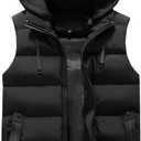 Men's Vest Jacket Light Winter Jacket Warm Outdoor Sleeveless Lightweight Water Resistant Vests With Hood XL