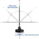FM Antenna for Stereo Receiver Magnetic Base, 16ft Coaxial Cable, Retractable, Perfect FM Reception for Home Theater System