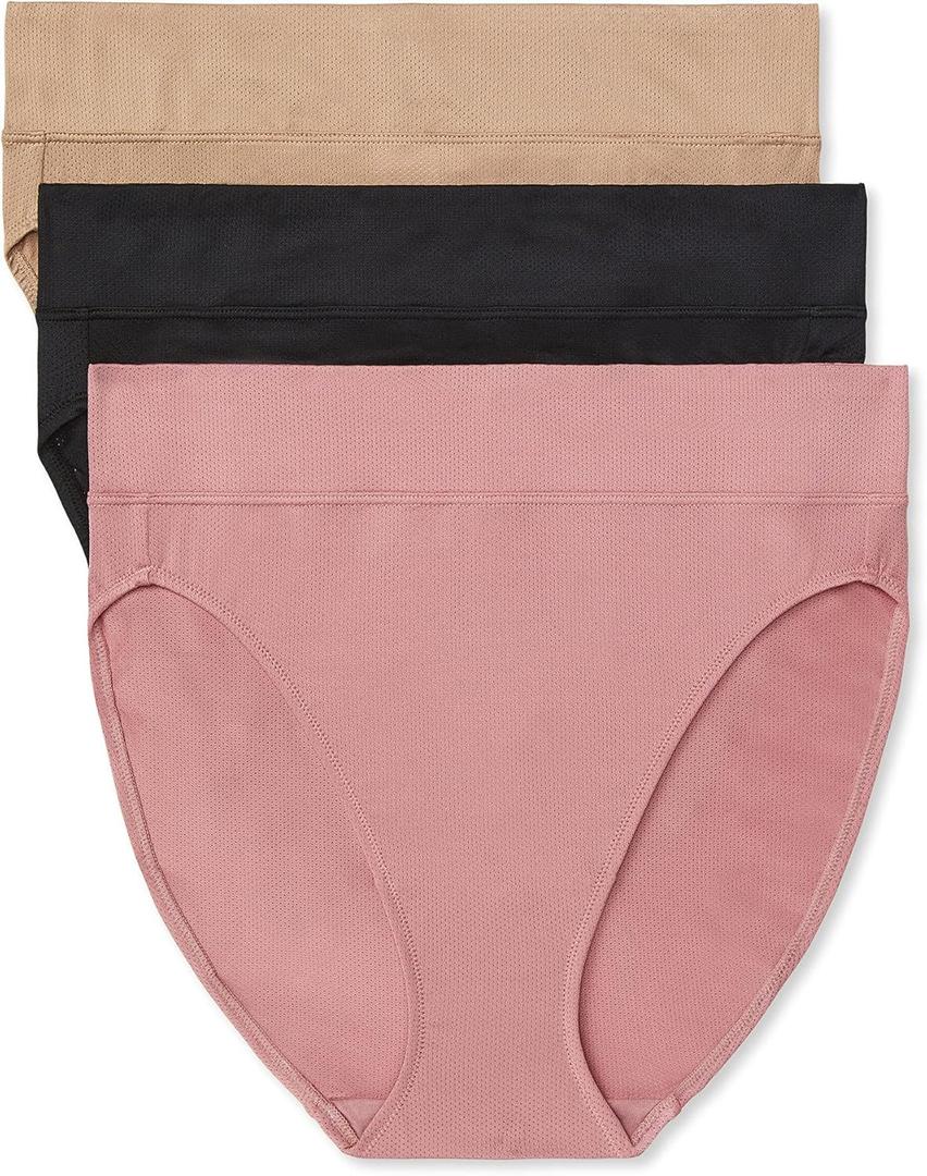 Warner's womens Allover Breathable Hi-cut Panty (Large)
