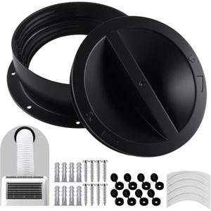 1 Set Black Dual Size Wall Mount Connector for Portable Ac Vent Ac Exhaust Hose Coupler for 6 and 6.5 Inches Hose Accessories Plug