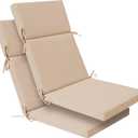 Enipate 2 Pack Outdoor High Back Chair Cushion, Weather Resistant Adirondack Rocking Chair Cushions, Patio Chair Seat Cushions (Beige)