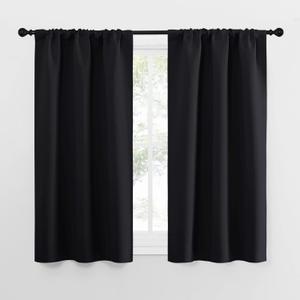 NICETOWN Black Out Curtain Panels for Kitchen - Energy Smart Decoration Thermal Insulating Blackout Drapes/Draperies for Small Window (2 Panels, 34 in x 54 in (W x L))