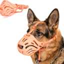 Breathable Dog Muzzle to Prevents Chewing and Biting, Adjustable Mouth Cover, Silicone Pet Muzzles for Grooming Trimming Training (Pink, #3)
