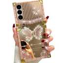 Changjia for Samsung Galaxy S24 Plus Kickstand Case, Cute 3D Luxury Glitter Bling Sparkly Diamond Butterfly with Foldable Stand Elegant Mirror Back Shockproof Women Girls Case for Galaxy S24 Plus,Pink