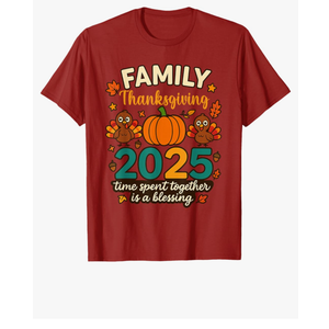 Family Crew Thanksgiving 2025 Turkey Matching Men Women T-Shirt, red, Size XS