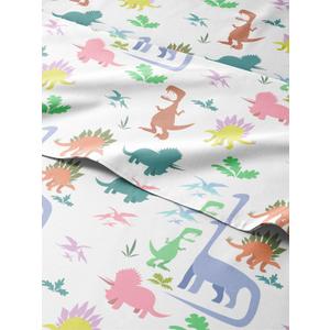 Kids Full Size Boys Dinosaur Bed Sheets - 4 Piece Dinosaur Sheet Set - Dino Print Bedding - Soft, Cute & Cozy - Breathable & Machine Washable - Colorful Dino Bed Set for Boys, Girls, Teens & Toddlers