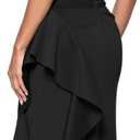 Xscape Evenings Women's Long Ruched Bodycon, Low-Sheen Strapless Evening Dress with Ruffle Detail, 6 Petite