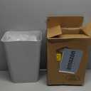 12L Covered Bathroom Trash Can,Office Trash Cans for Near Desk,Slim Bedroom Cute Small Trash Can,3.17 Gallon Plastic Pet/Dog Proof Bathroom Garbage Can,Thin Waste Basket for Room,Kitchen Trashcan,Gray