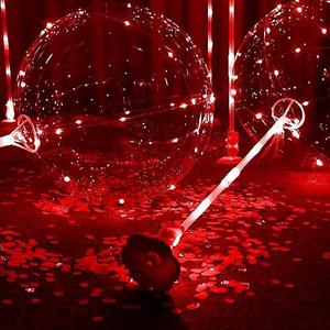 Lightsfever Red 6pc LED Light up Balloon with sticks, stands and batterys, for tabletop no helium required DIY Kit (red)