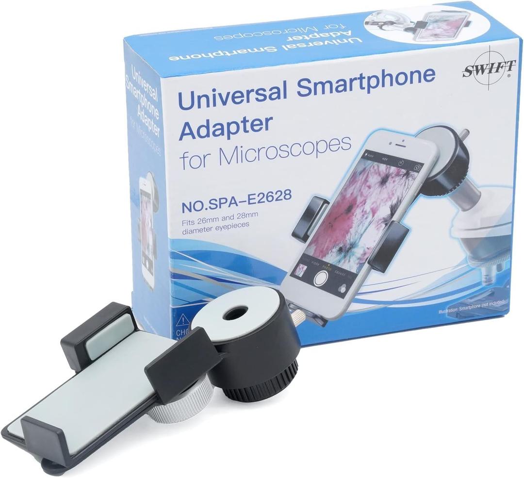 Swift Microscope Lens Adapter, Smartphone Camera Adapter Mount, Microscope Accessory (Fits 26mm and 28mm Eyepieces)