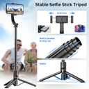 Smartphone Gimbal Stabilizer with Remote, Aluminum Extendable Selfie Stick Tripod, 360 Automatic Rotation, Auto Balance for Live Video Recording, Vlogging, YouTube Compatible with iPhone and Android